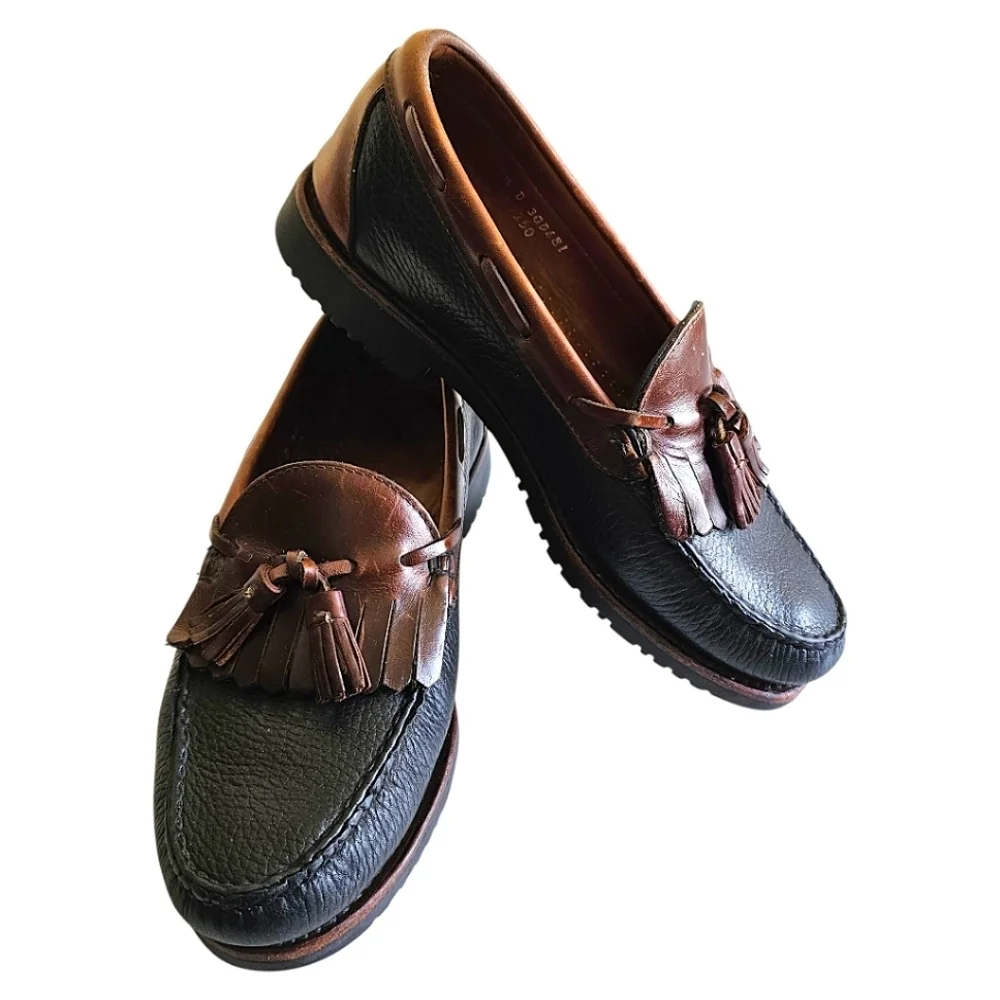 Allen Edmonds Nashua Pebbled Leather Tassel Loafers 7.5 Old Money Modern Preppy